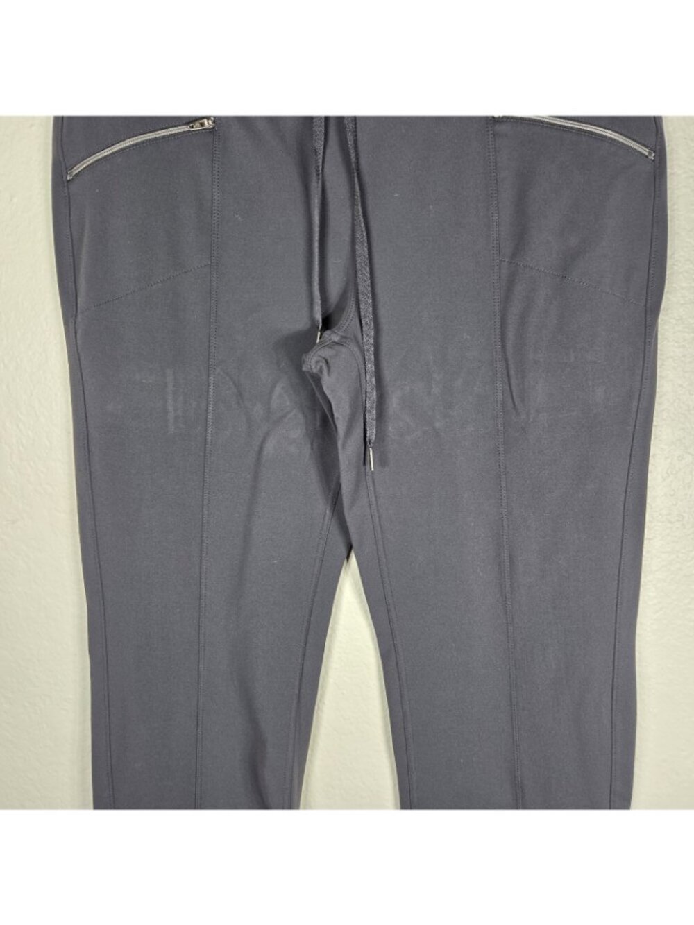 Athleta Metro Slouch XL Joggers Pants Black Drawstring Zip Pocket Dark Gray - Picture 6 of 16